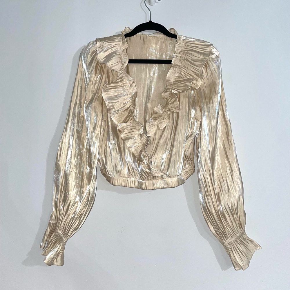 iridescent gold blouse